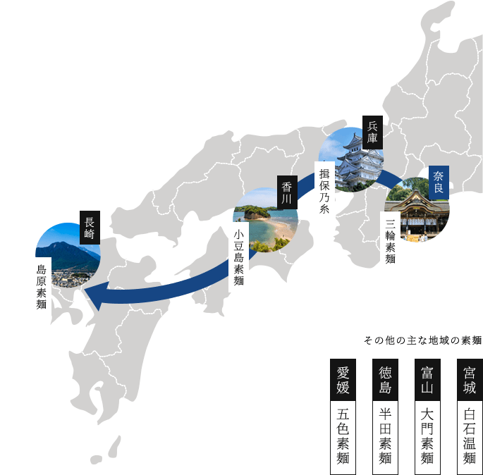 その他の主な地域の素麺